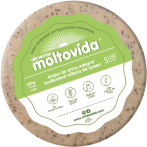 Arepa de arroz integral multiceral con queso